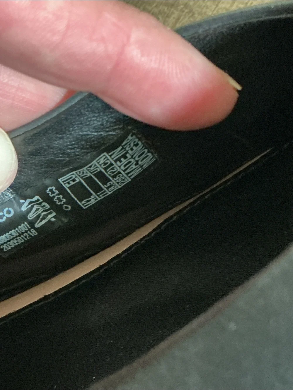 Womens 11 42 Ecco Anine Ballerina Black Leather Comfort Career Ballet Flats Shoe